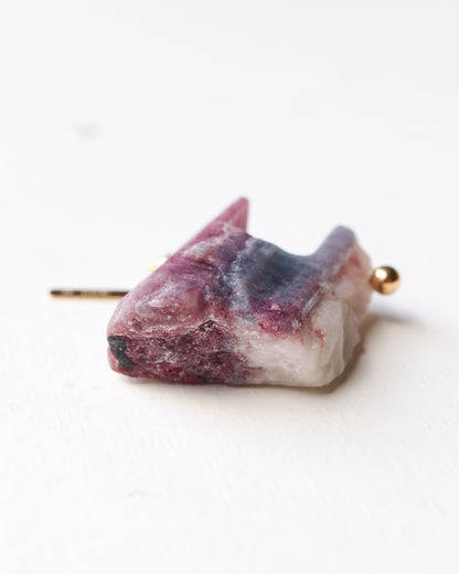 Rock Pierced Earring - Paraiba Tourmaline -