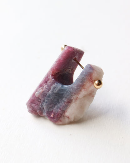 Rock Pierced Earring - Paraiba Tourmaline -