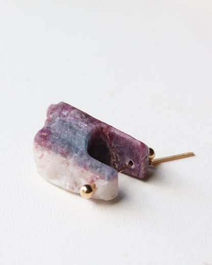 Rock Pierced Earring - Paraiba Tourmaline -