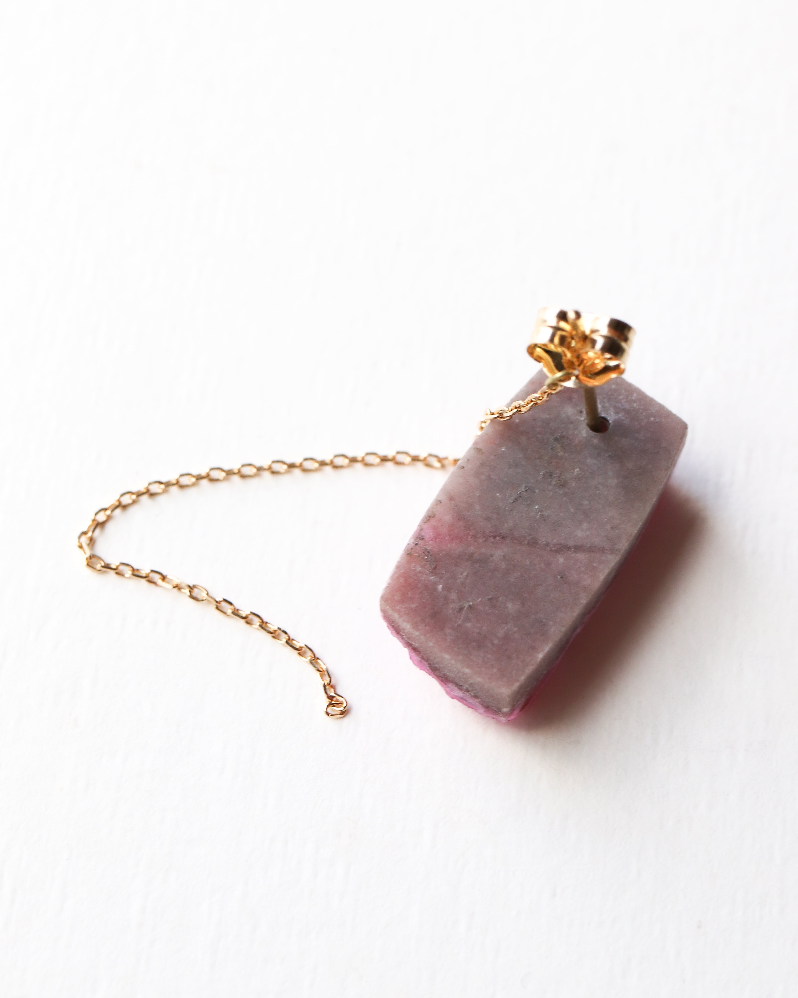 Flat Pierced Earring - Cobalt Calcite -