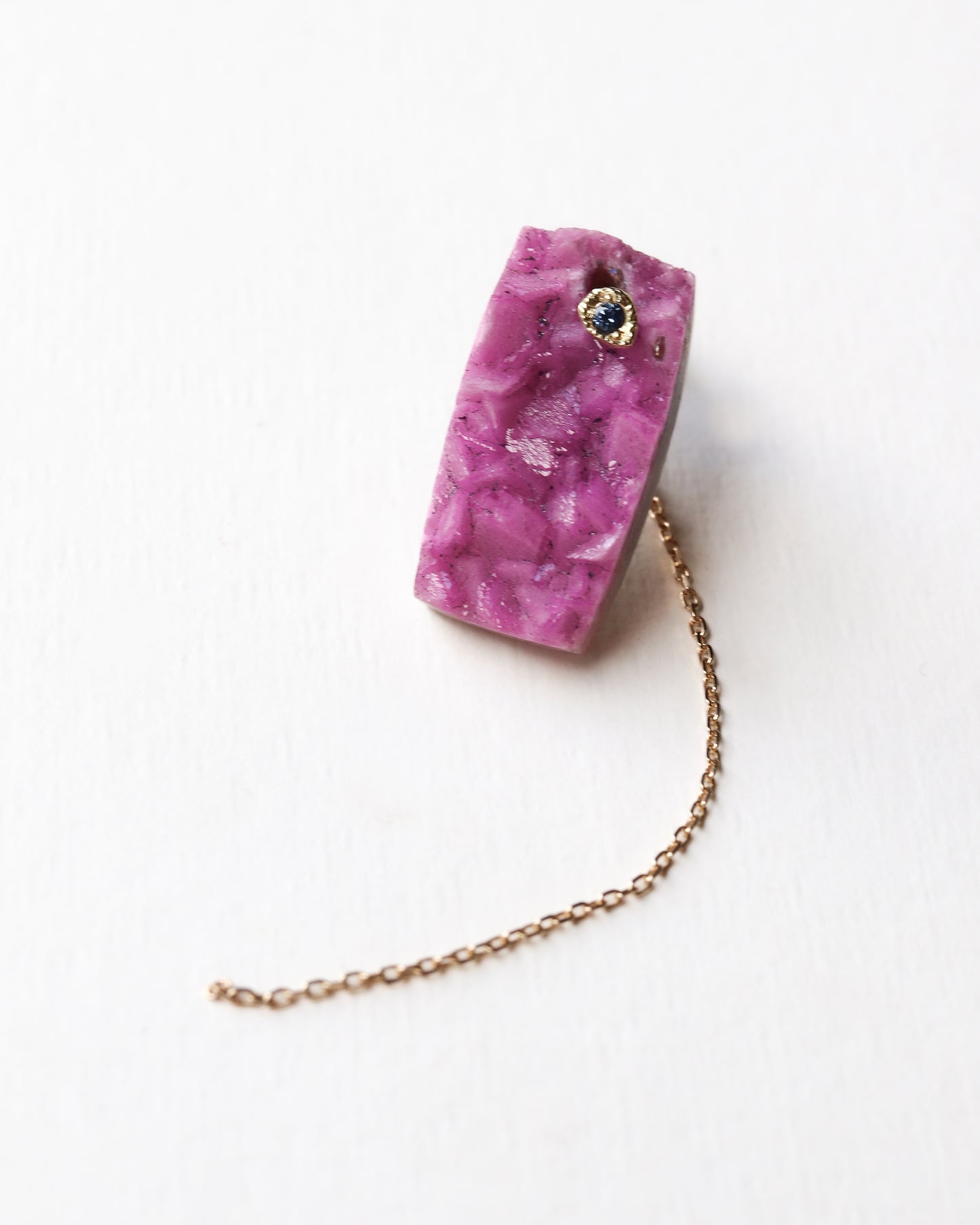 Flat Pierced Earring - Cobalt Calcite -