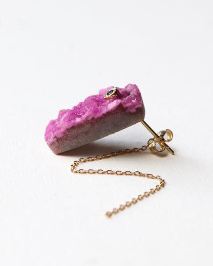 Flat Pierced Earring - Cobalt Calcite -