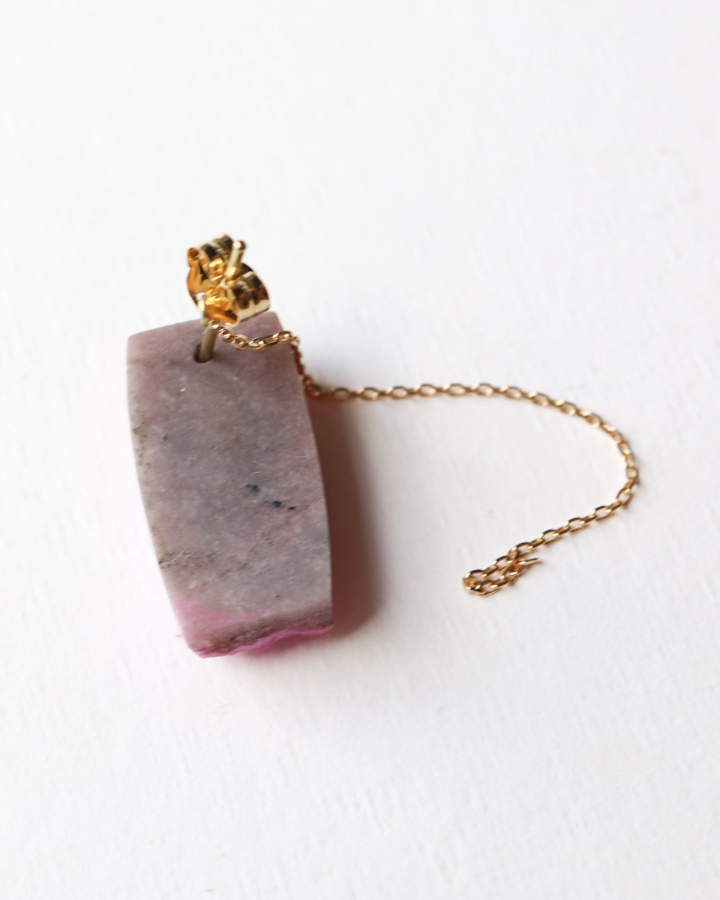 Flat Pierced Earring - Cobalt Calcite -