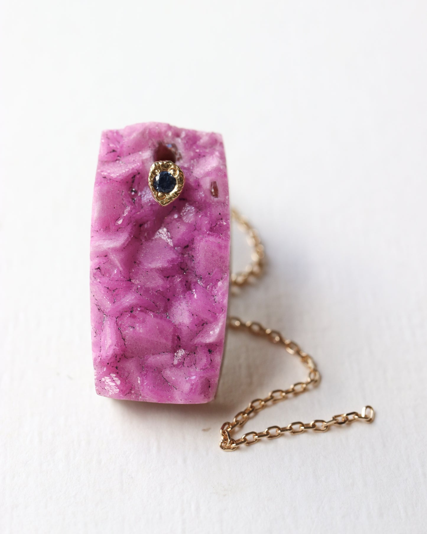 Flat Pierced Earring - Cobalt Calcite -