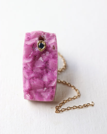 Flat Pierced Earring - Cobalt Calcite -