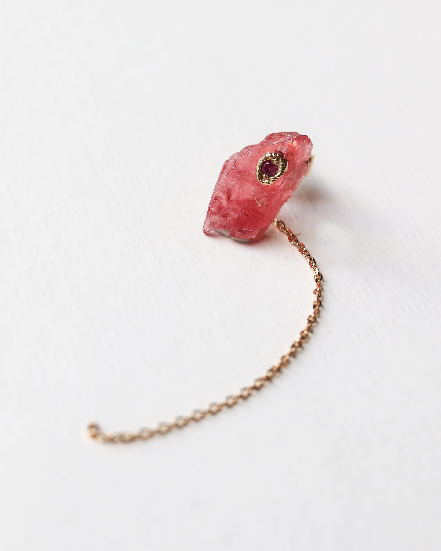 Flat Pierced Earring - Rhodonite -