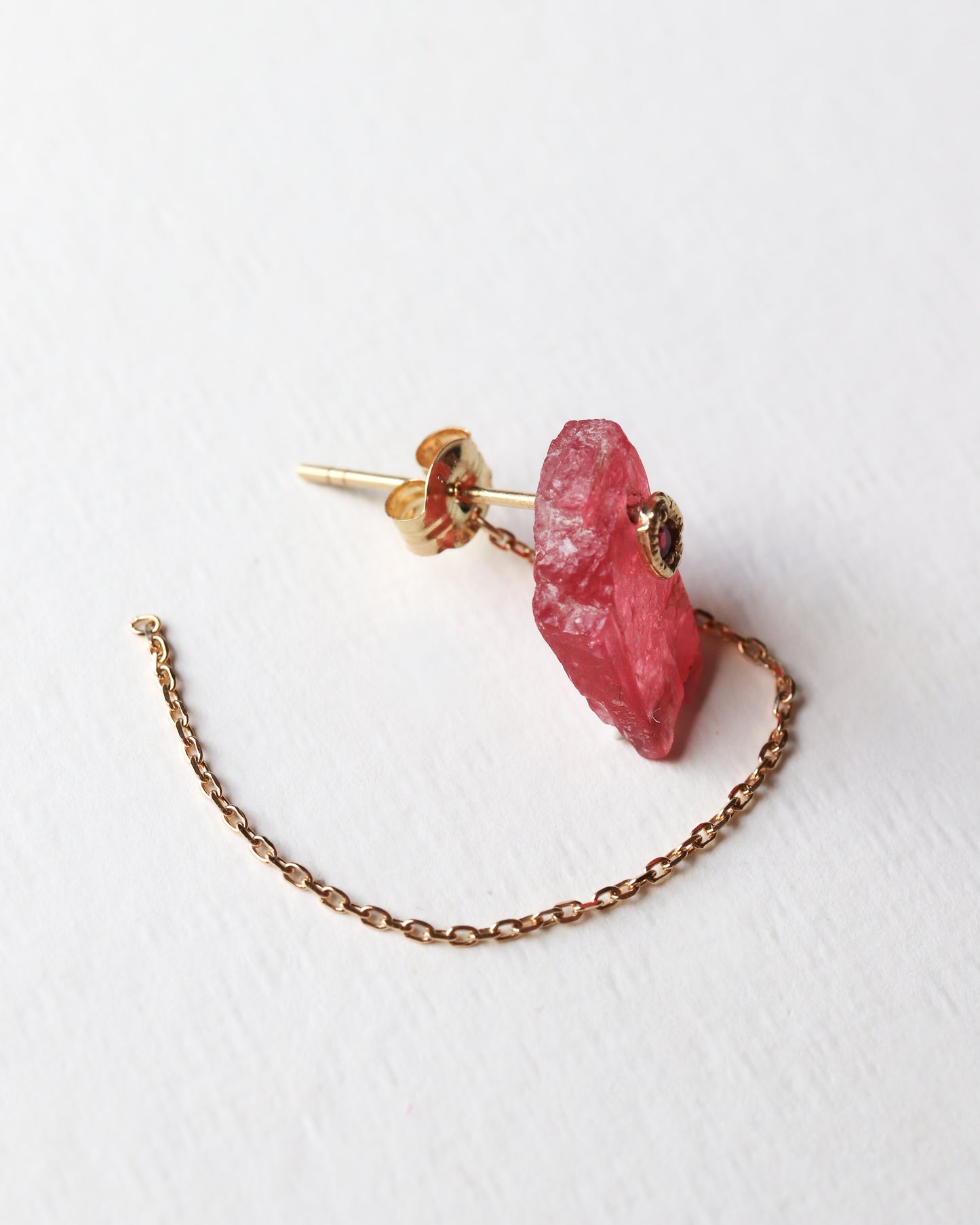 Flat Pierced Earring - Rhodonite -
