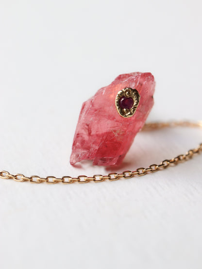 Flat Pierced Earring - Rhodonite -