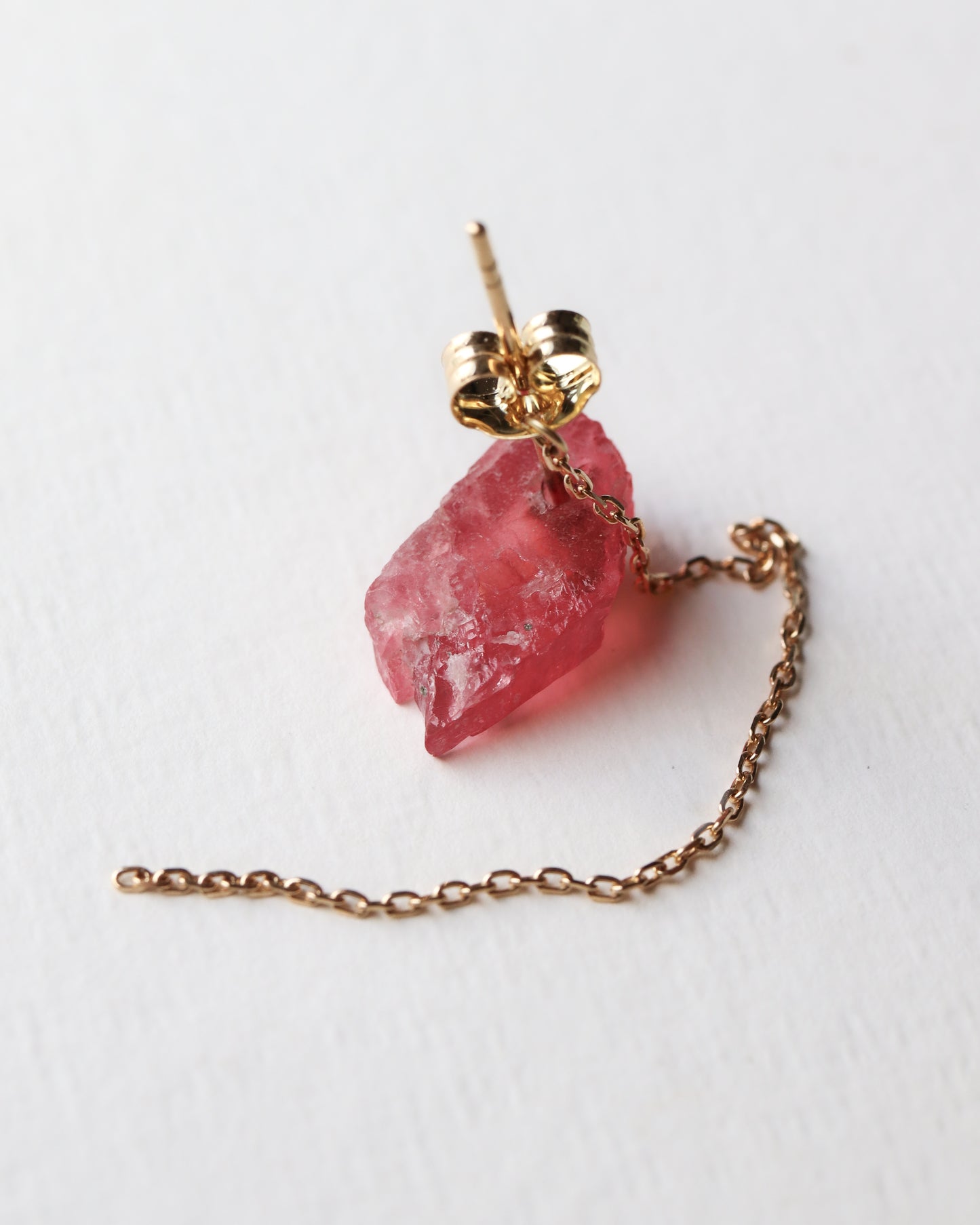 Flat Pierced Earring - Rhodonite -