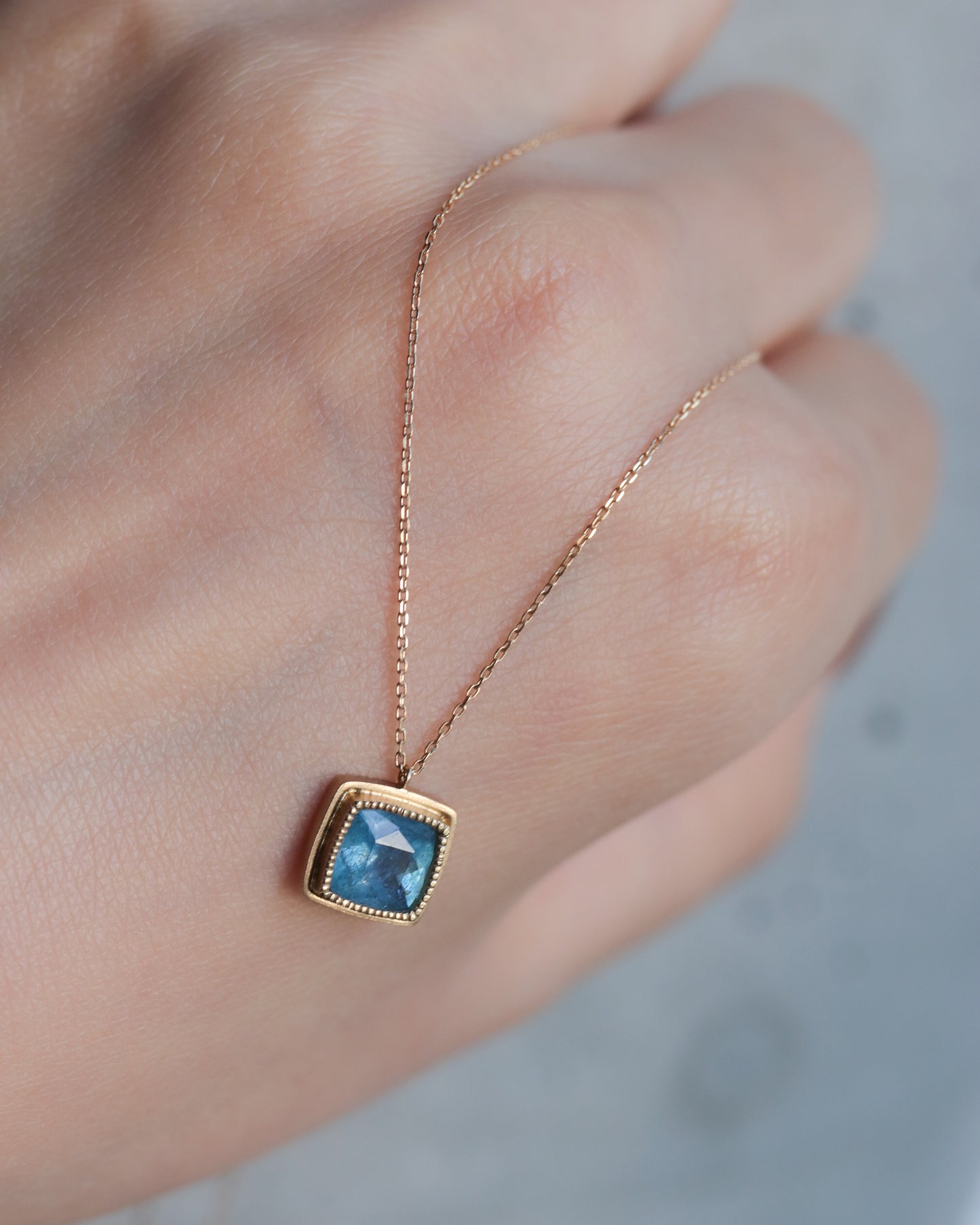 Column内側ミル Necklace  - Santamaria Aquamarine -