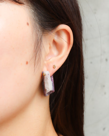 Rock Pierced Earring - Paraiba Tourmaline -