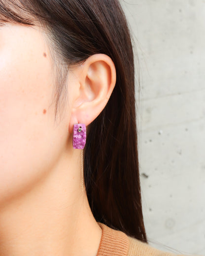 Flat Pierced Earring - Cobalt Calcite -