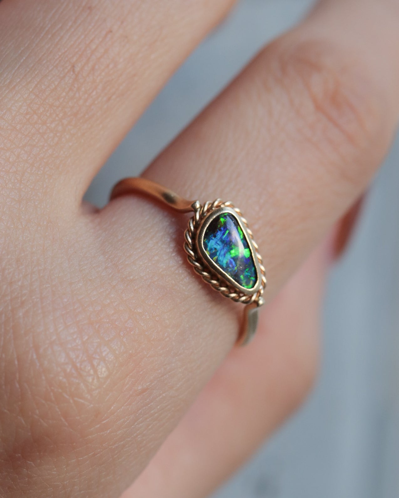 Twist Ring - Boulder Opal -