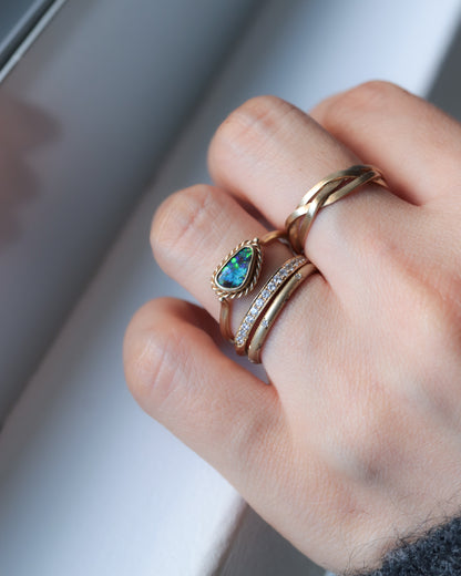 Twist Ring - Boulder Opal -