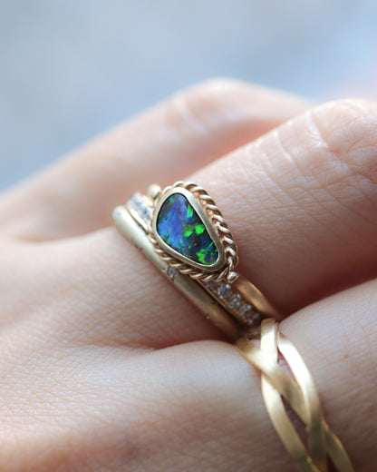 Twist Ring - Boulder Opal -