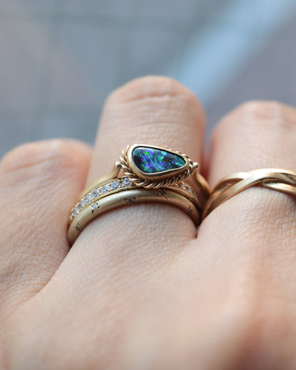 Twist Ring - Boulder Opal -