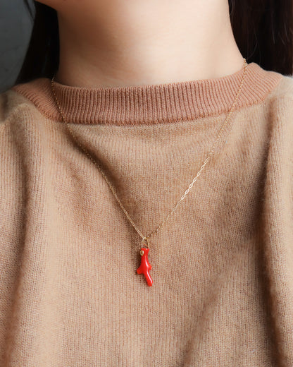 Flat Necklace - Coral -