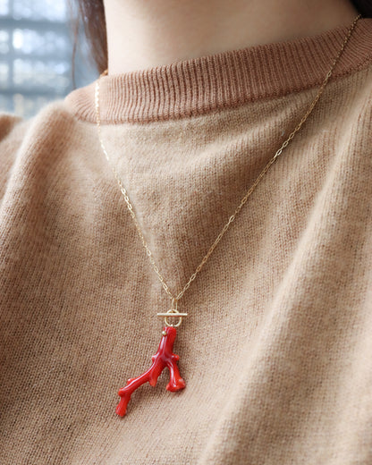 Mantel Stone Necklace - Coral -