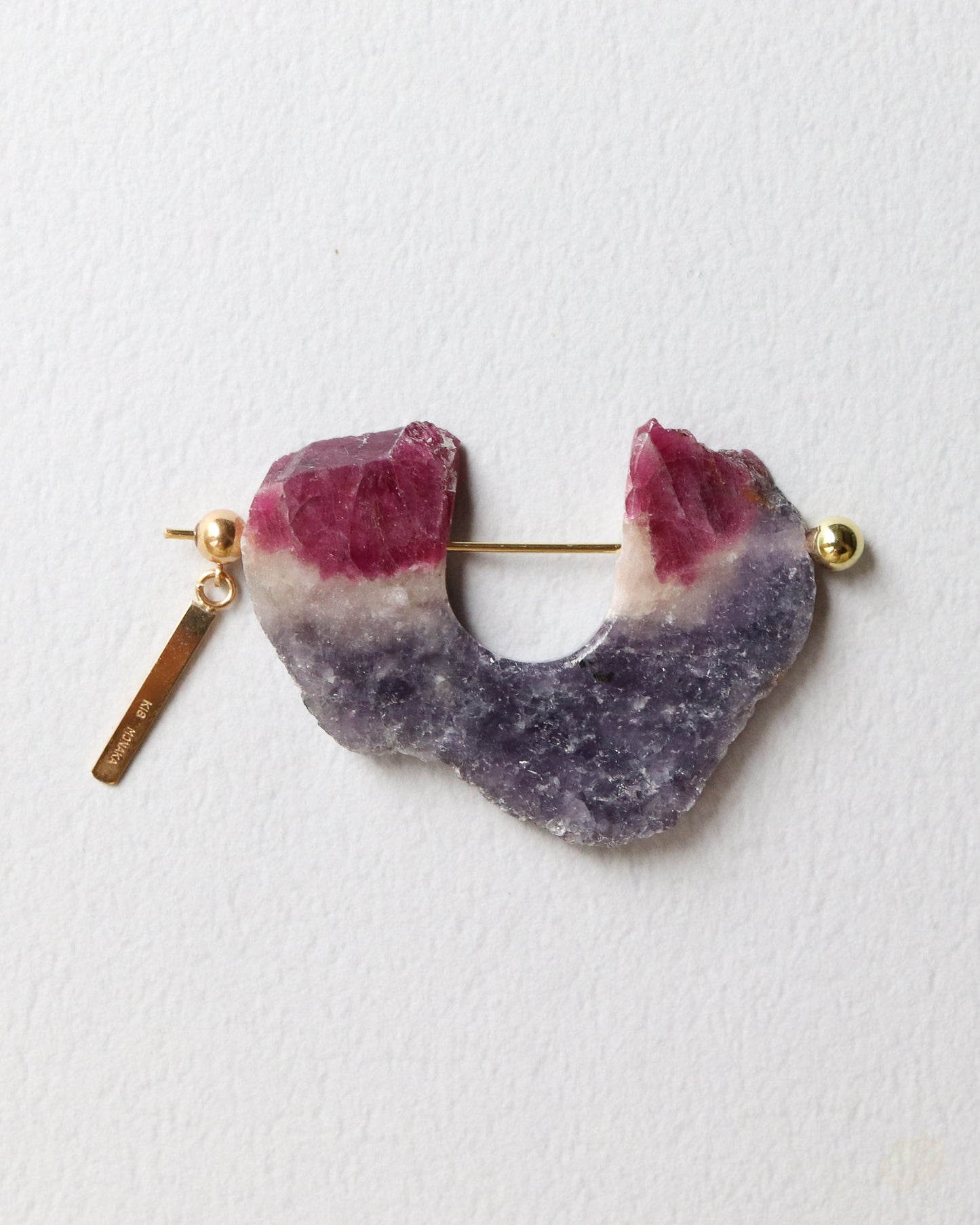 Rock Pierced Earring - Tourmaline -