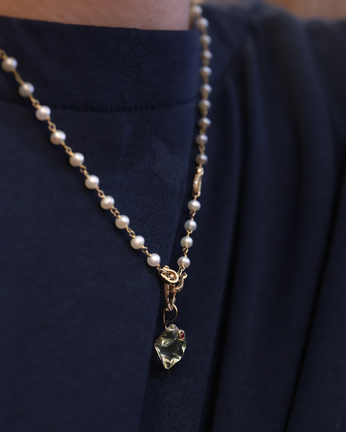 Flat Necklace - Lemon Quartz -