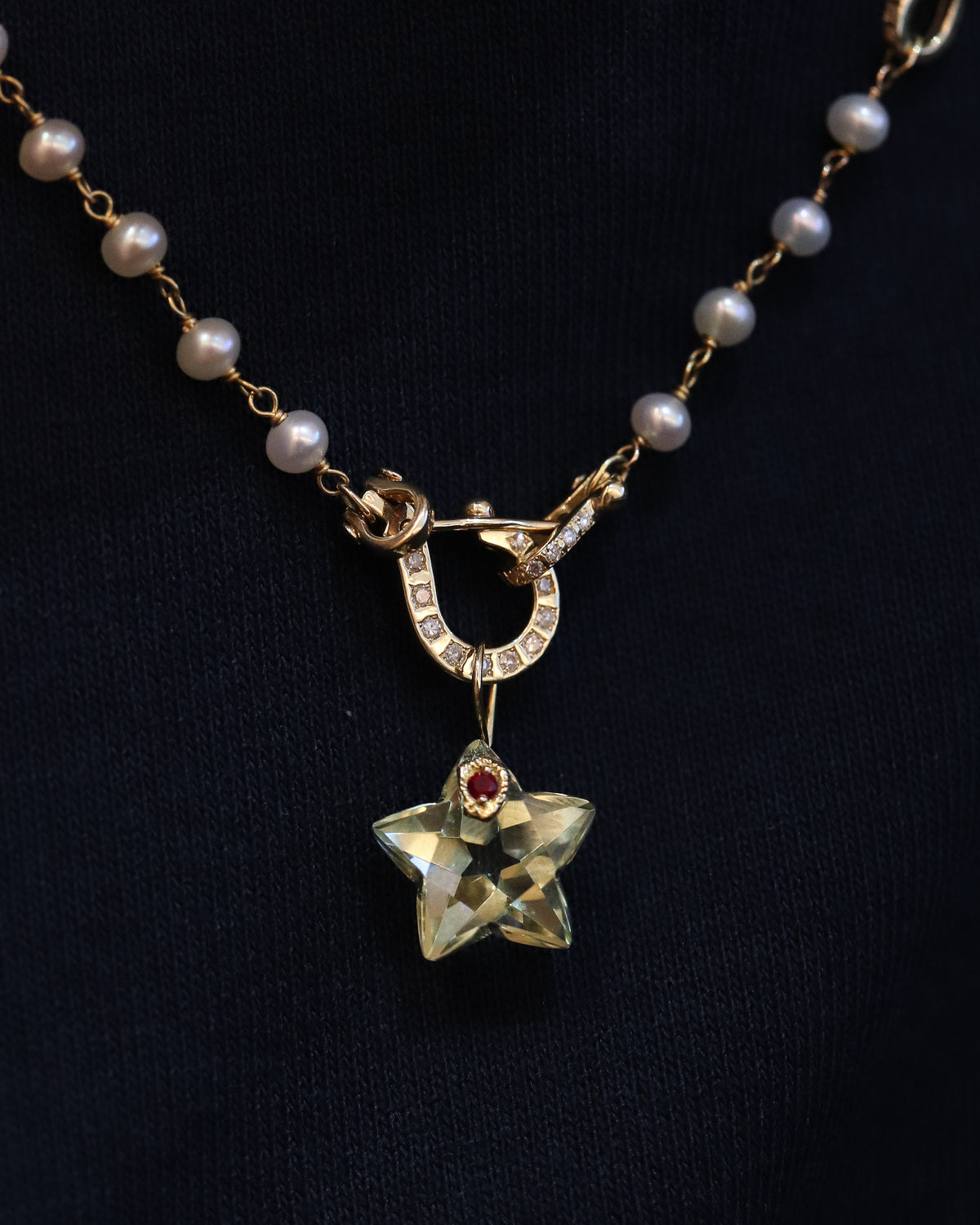 Flat Necklace - Lemon Quartz -