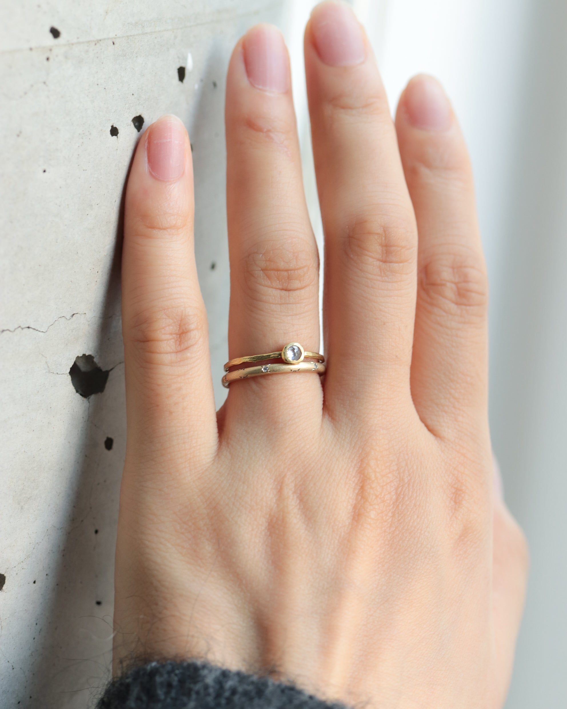 【Online Exclusive】Rough Collet Mini Ring - Natural Diamond -