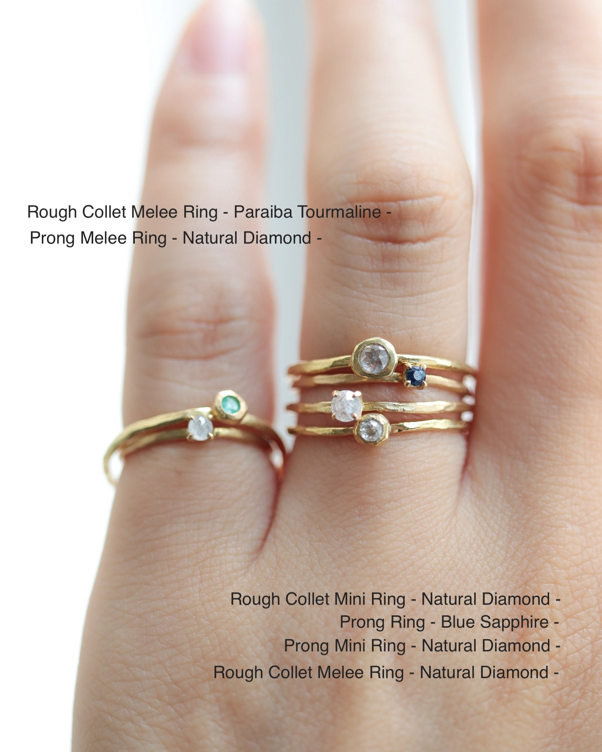 【Online Exclusive】Rough Collet Mini Ring - Natural Diamond -