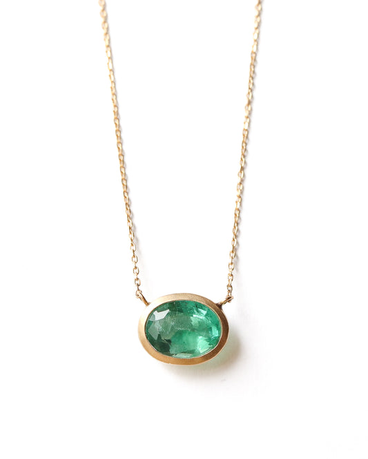 Collet Necklace - Emerald -