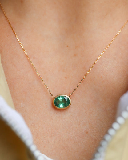 Collet Necklace - Emerald -