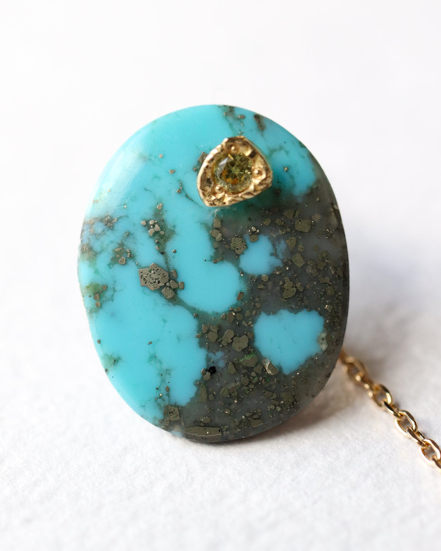 Flat Pierced Earring - Turquoise -