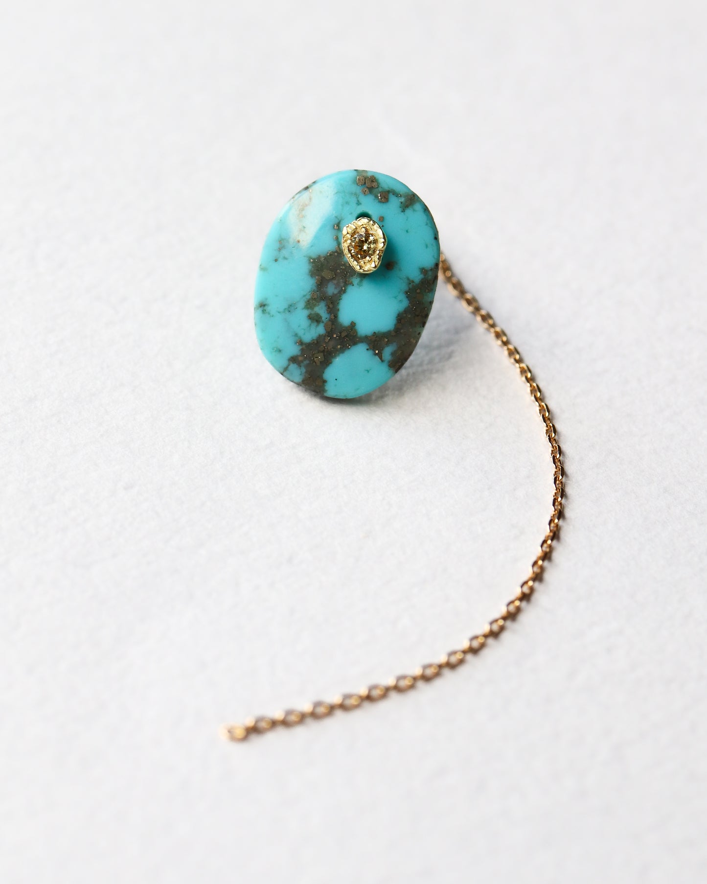 Flat Pierced Earring - Turquoise -