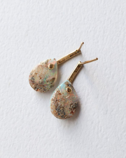 Hibiki Stone Pierced Earring - Opal / Diamond -