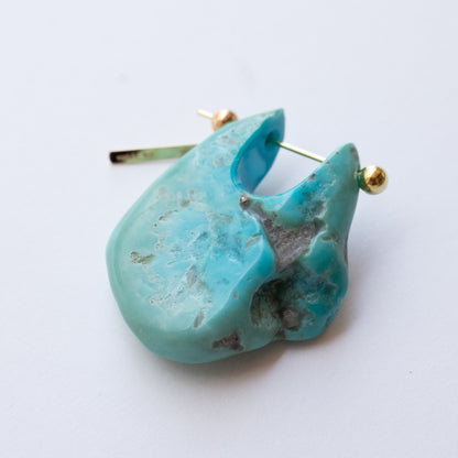 Rock Pierced Earrings - Turquoise -