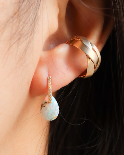 Hibiki Stone Pierced Earring - Opal / Diamond -