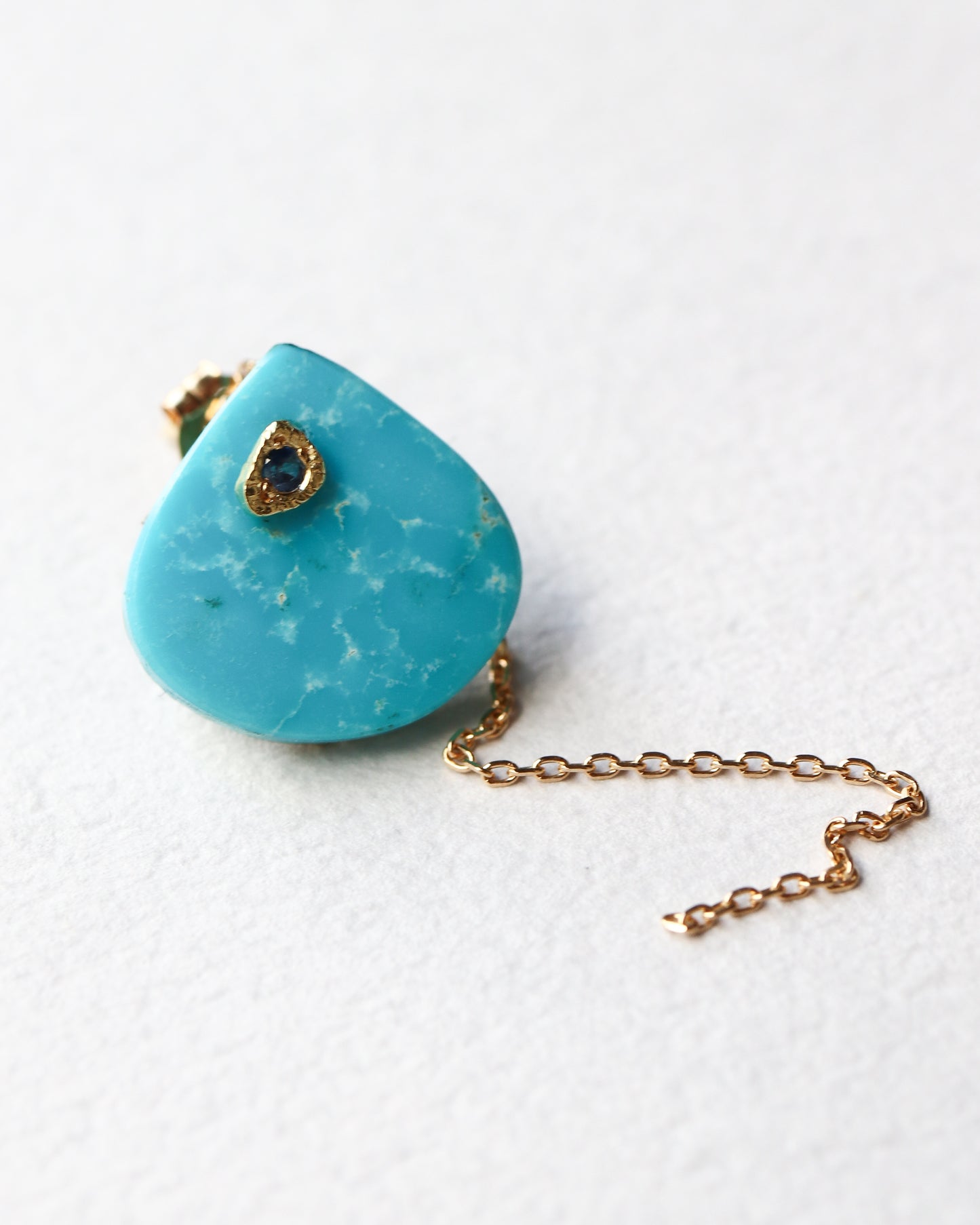 Flat Pierced Earring - Turquoise -