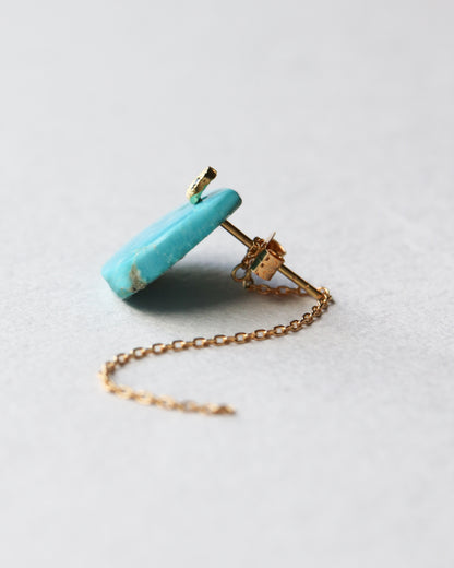 Flat Pierced Earring - Turquoise -