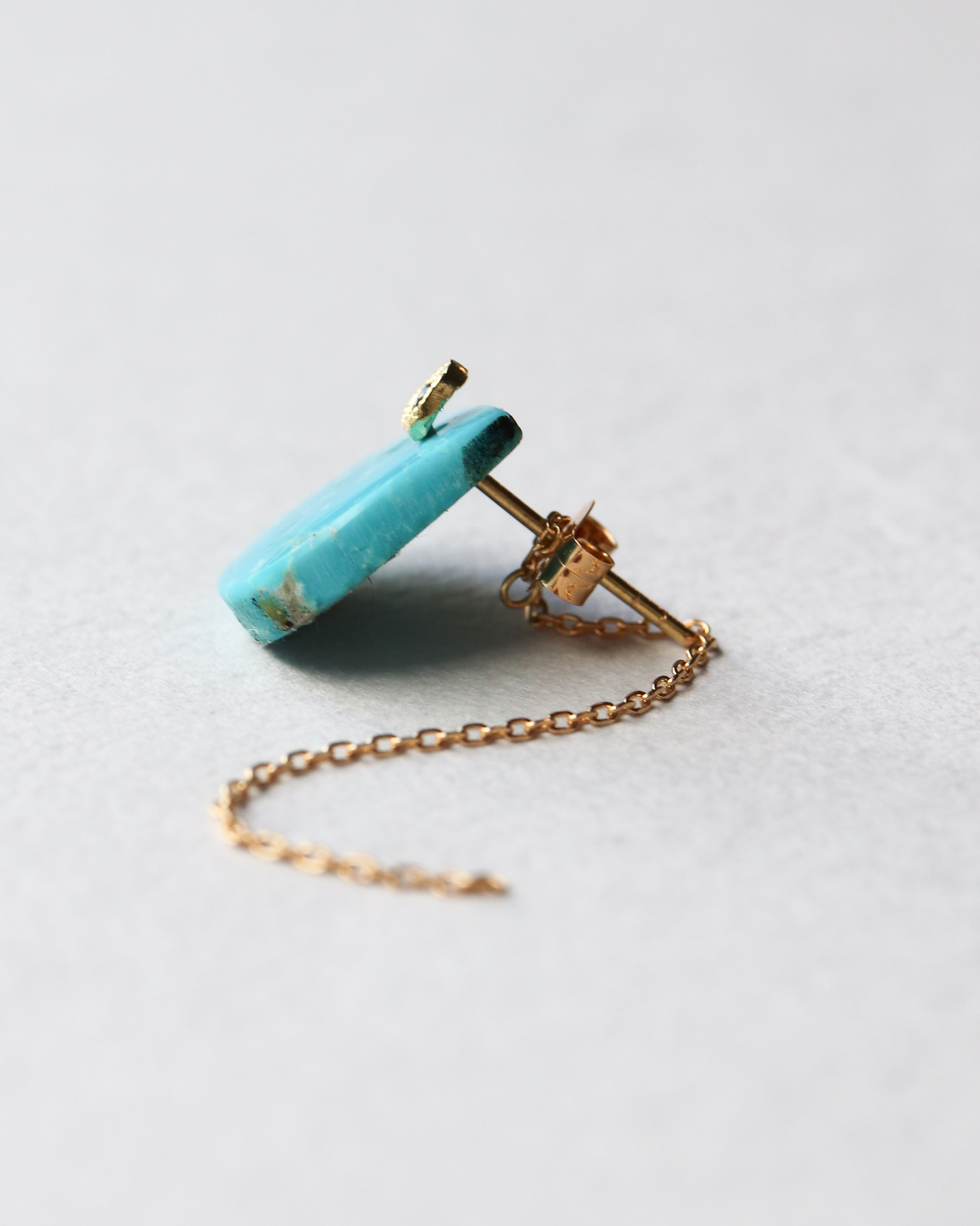 Flat Pierced Earring - Turquoise - – MONAKA jewellery