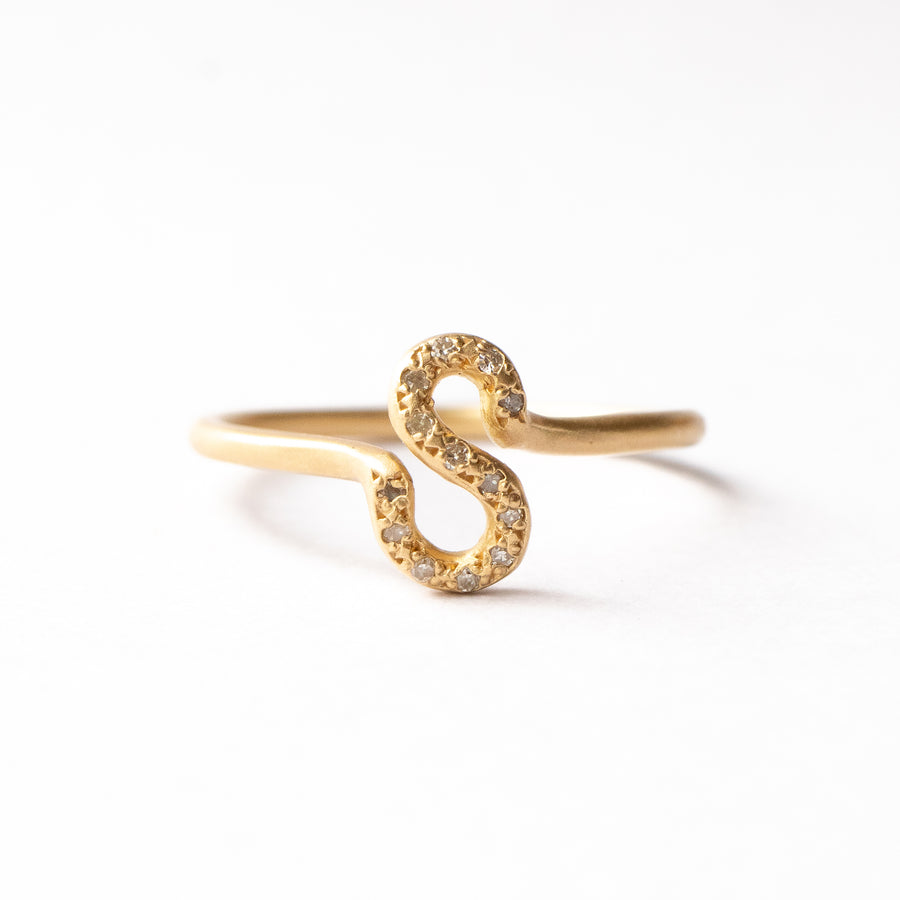 Initial Diamond Ring - S -