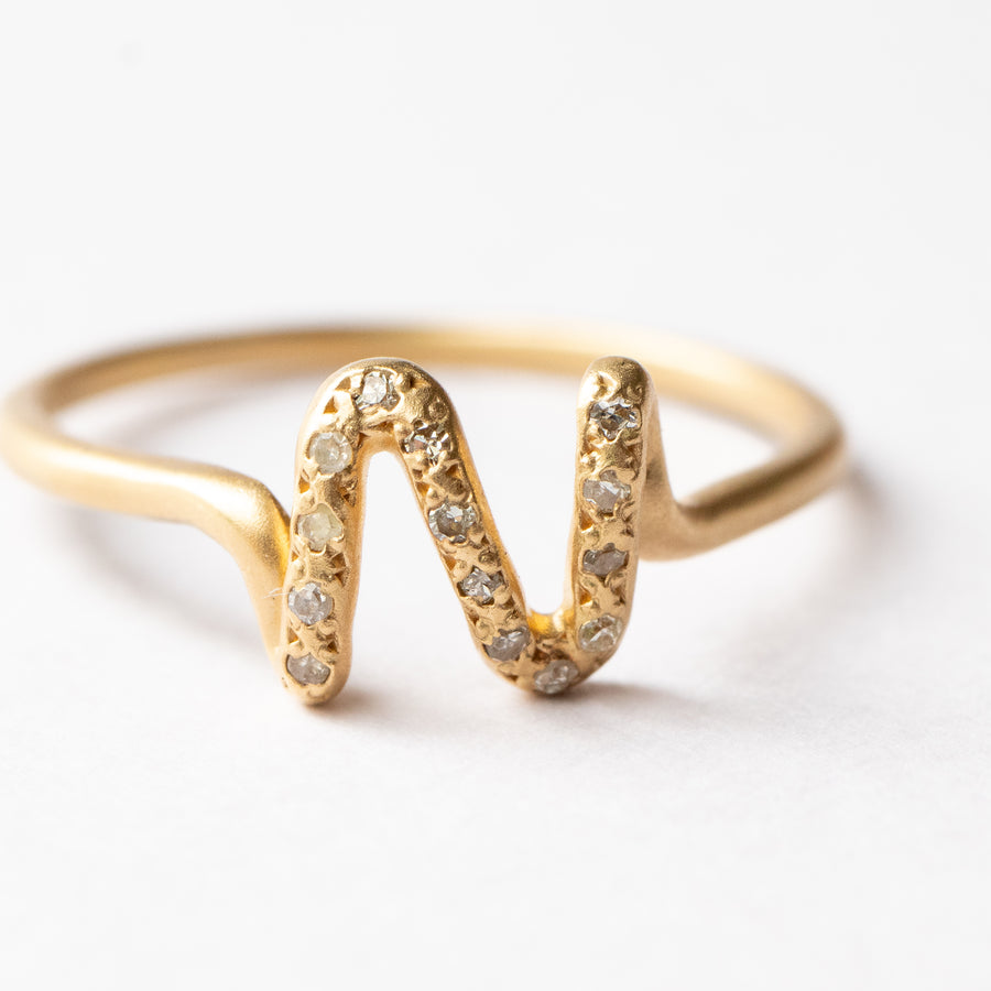 Initial Diamond Ring - N -