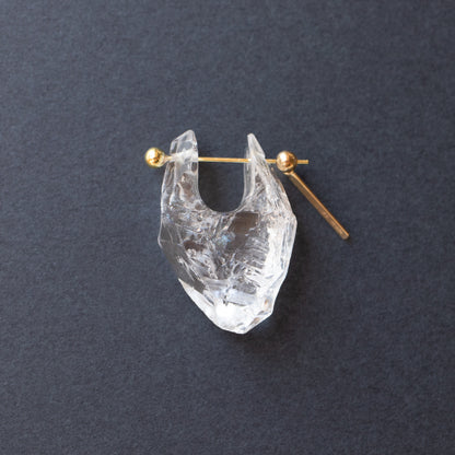 Rock Pierced Earring - Diamond Quartz -