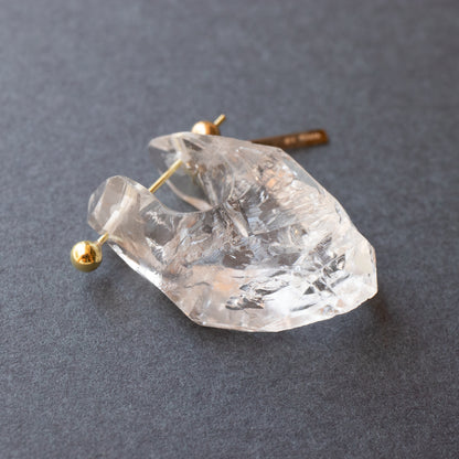 Rock Pierced Earring - Diamond Quartz -