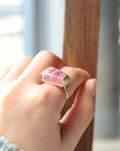 Collet Ring - Rhodochrosite -