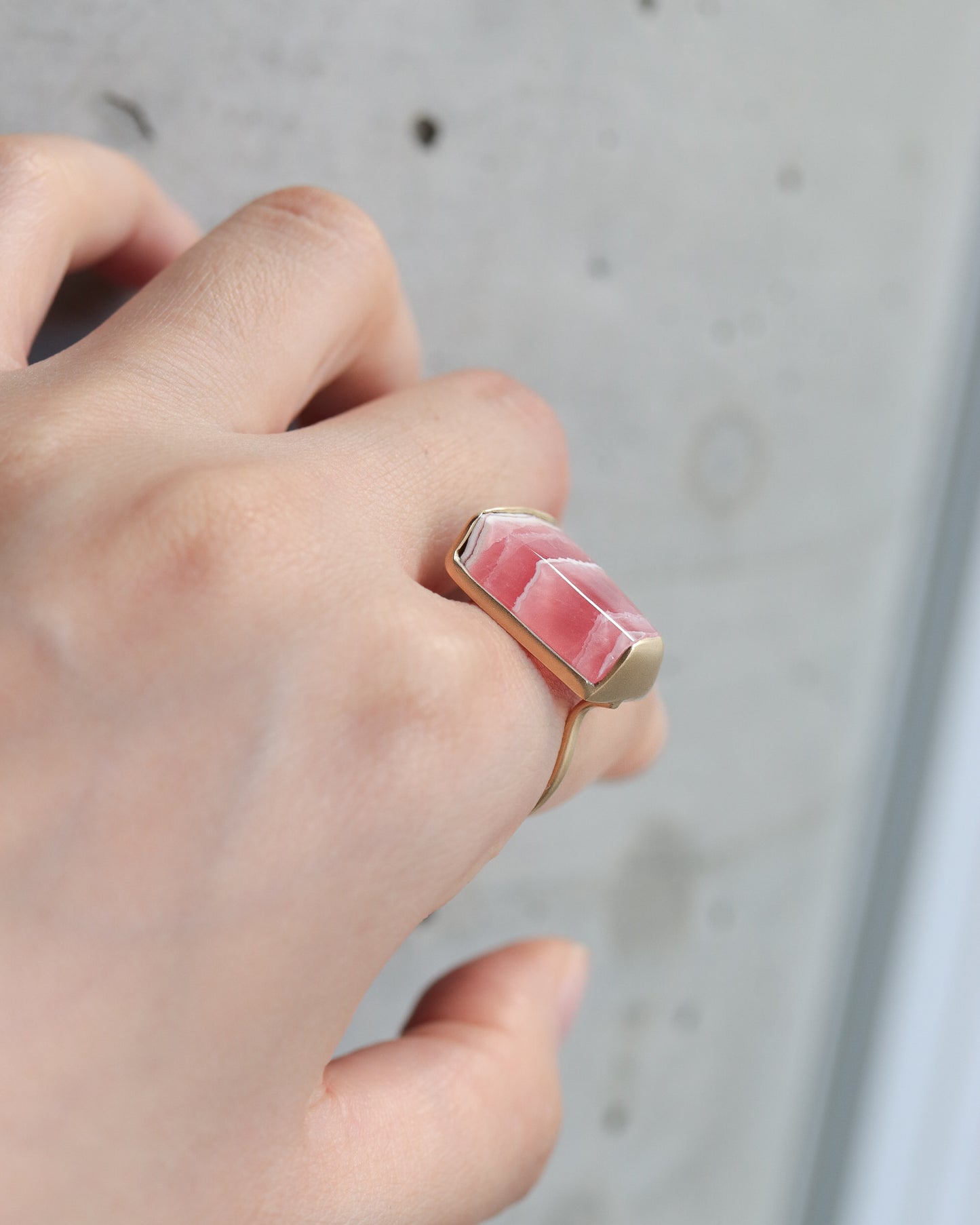 Collet Ring - Rhodochrosite -