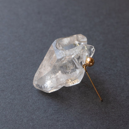 Rock Pierced Earrings - Diamond Quartz -