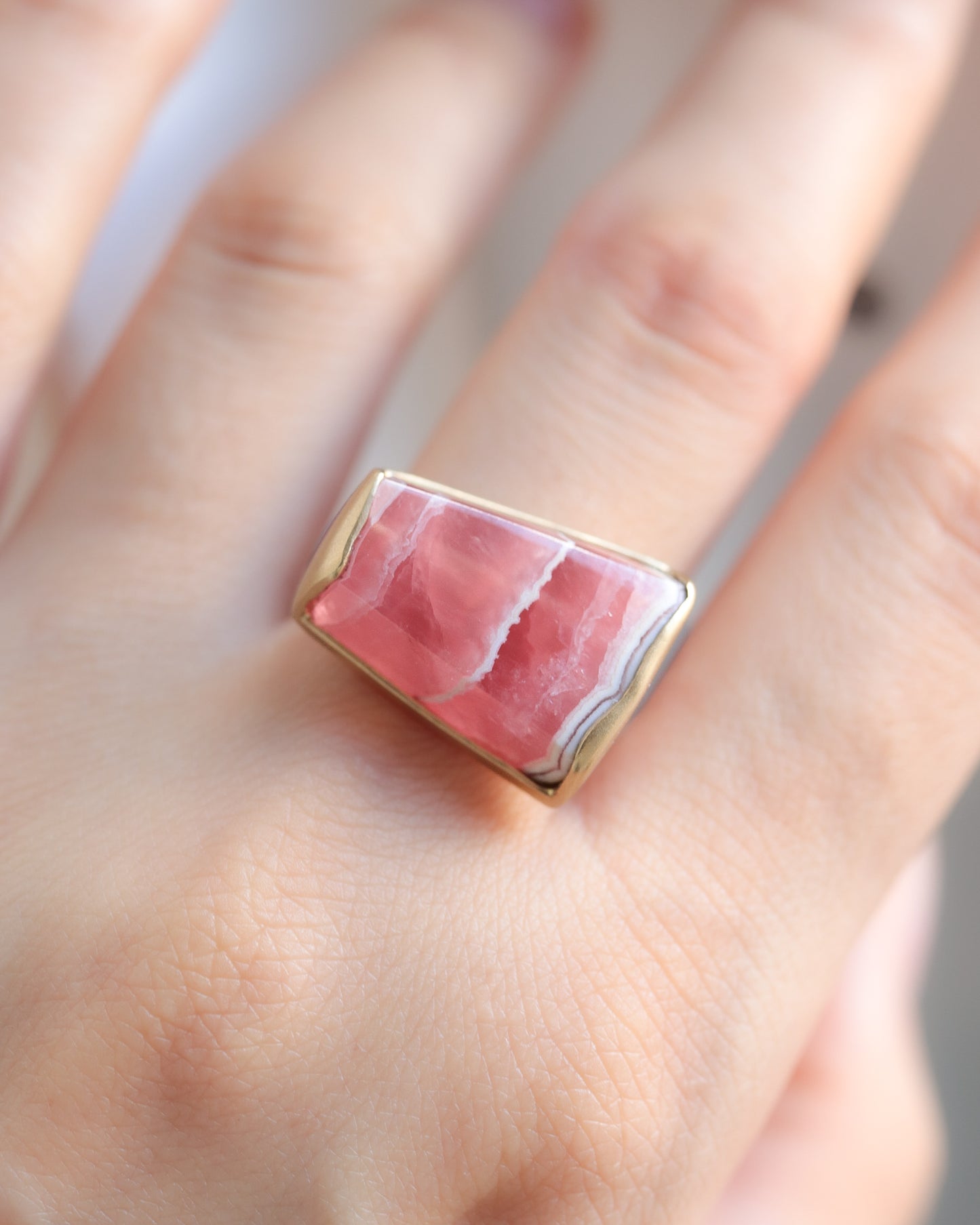 Collet Ring - Rhodochrosite -