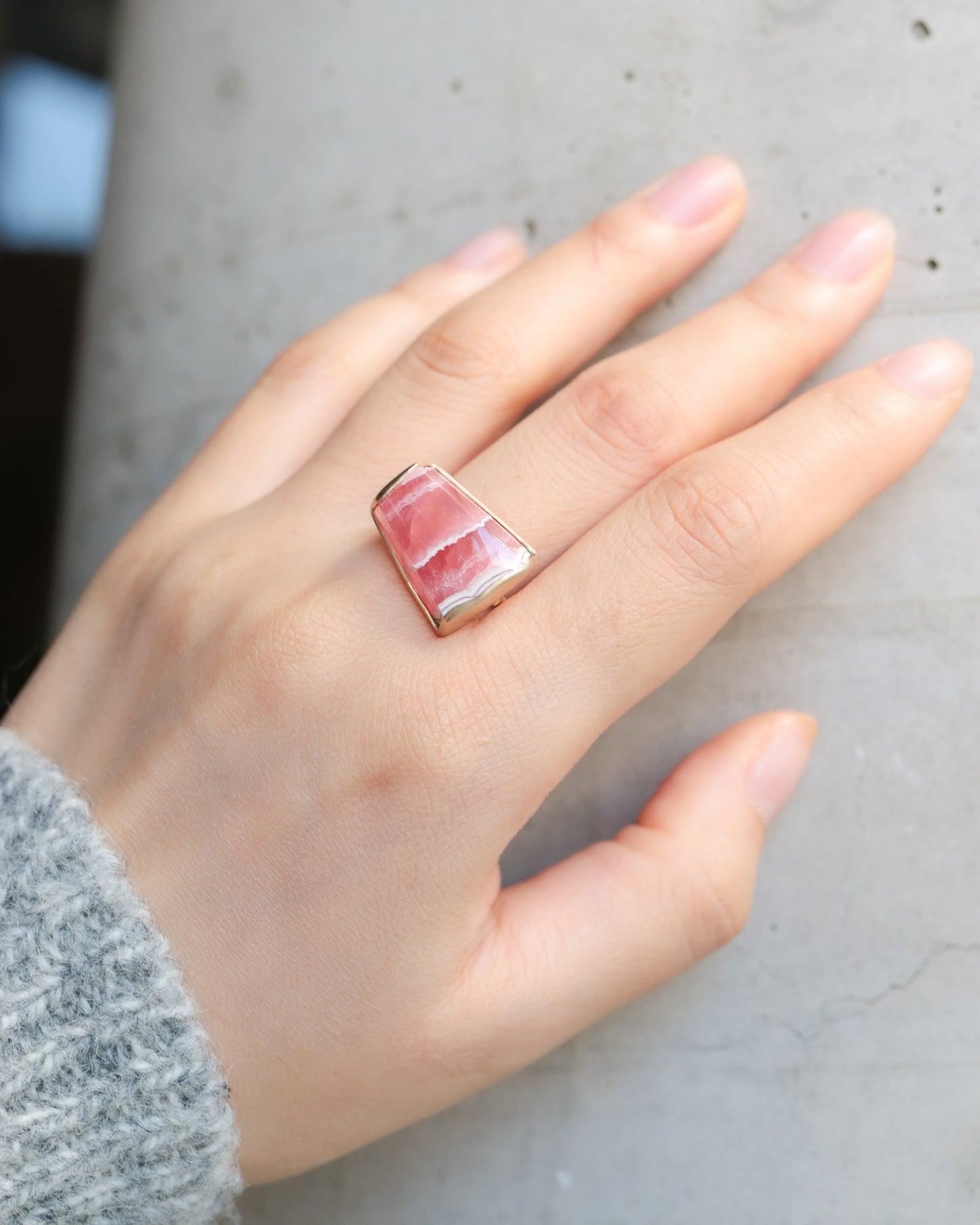 Collet Ring - Rhodochrosite -