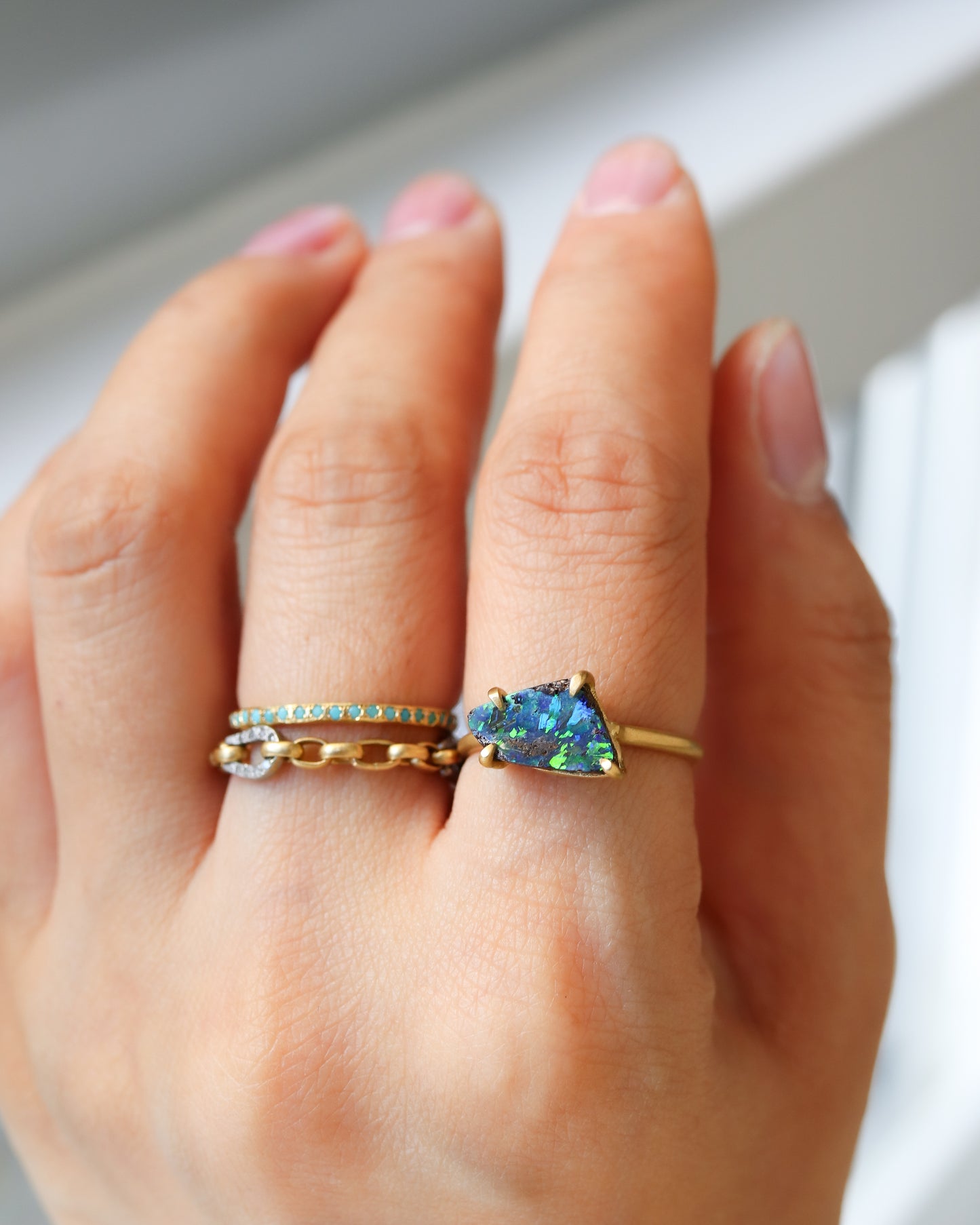 Prong Ring - Boulder Opal -