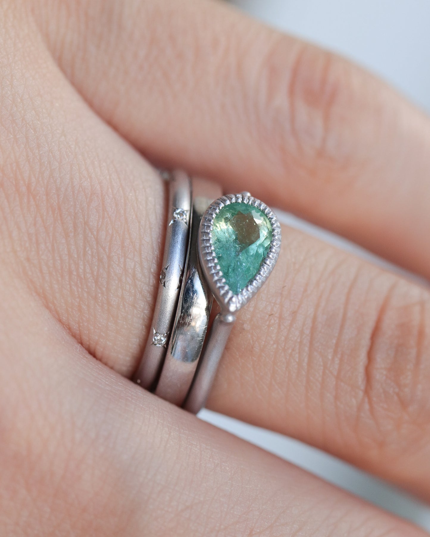 Milgrain Ring - Paraiaba Tourmaline -