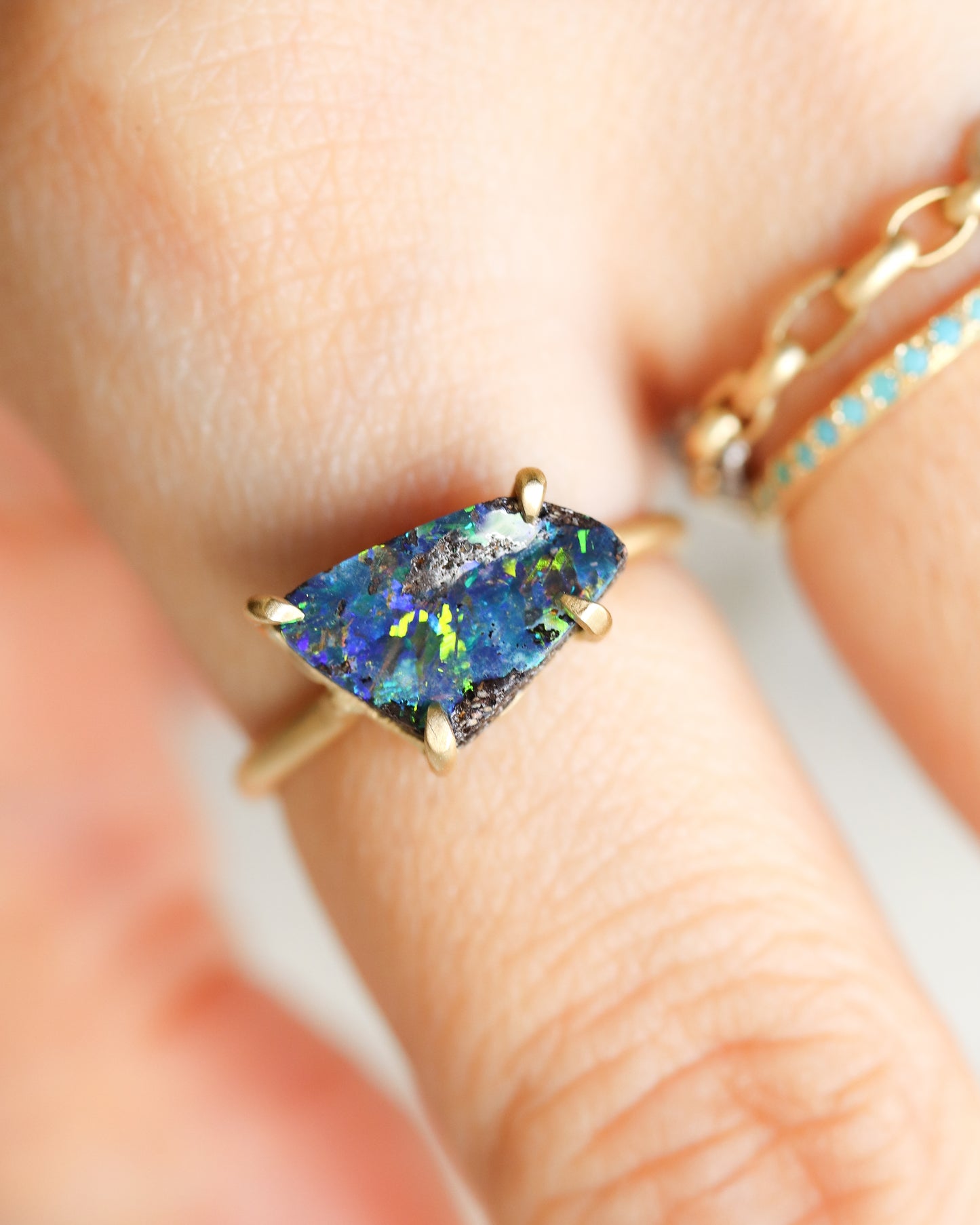 Prong Ring - Boulder Opal -