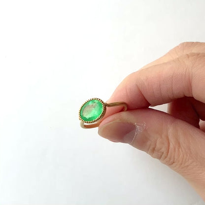 Milgrain Ring - Emerald -